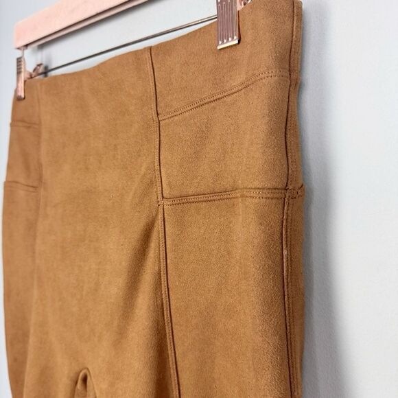 SPANX | Rich Caramel Faux Suede Pull On High Waist Leggings Women’s Size X-Large - Picture 4 of 12